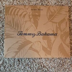 Tommy Bahama Kraft Gift Box with Tropical Leaf Graphic